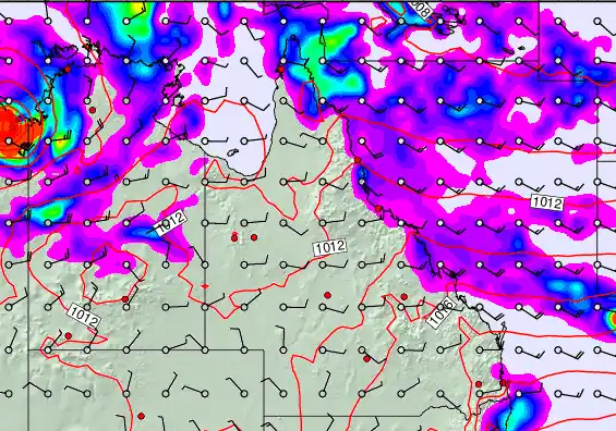 Queensland forecast chart for Wednesday, April 1st, 2026 at 6:00 AM