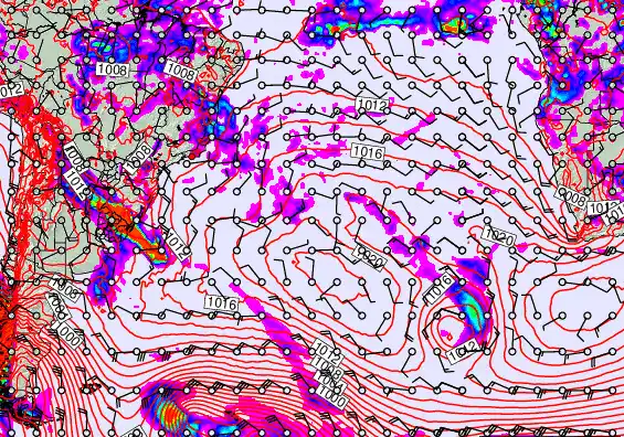 South Atlantic forecast chart for Monday, March 23rd, 2026 at 6:00 PM