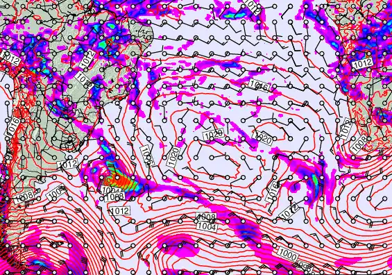 South Atlantic forecast chart for Tuesday, March 24th, 2026 at 12:00 PM