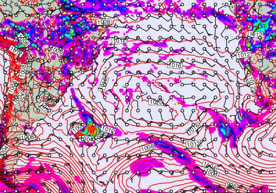 South Atlantic forecast chart for Tuesday, March 24th, 2026 at 6:00 PM