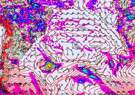South Atlantic forecast chart for Wednesday, March 25th, 2026 at 12:00 AM
