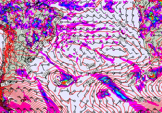 South Atlantic forecast chart for Wednesday, March 25th, 2026 at 6:00 AM