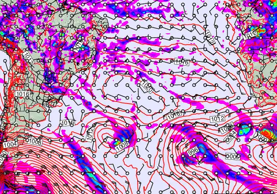 South Atlantic forecast chart for Wednesday, March 25th, 2026 at 12:00 PM