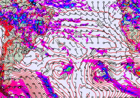 South Atlantic forecast chart for Wednesday, March 25th, 2026 at 6:00 PM