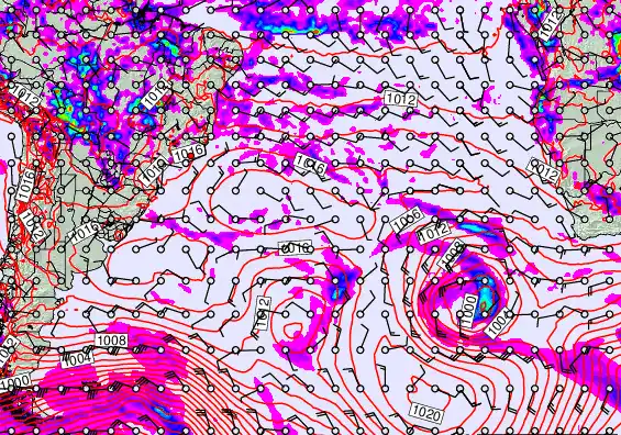 South Atlantic forecast chart for Thursday, March 26th, 2026 at 6:00 AM