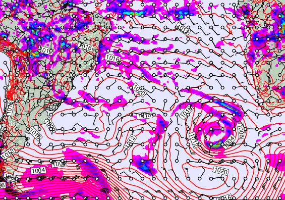 South Atlantic forecast chart for Thursday, March 26th, 2026 at 12:00 PM