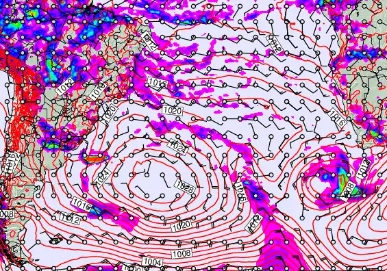 South Atlantic forecast chart for Saturday, March 28th, 2026 at 12:00 AM