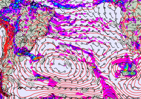 South Atlantic forecast chart for Saturday, March 28th, 2026 at 6:00 AM