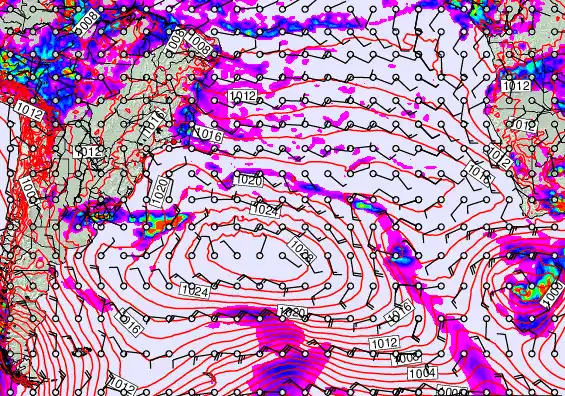 South Atlantic forecast chart for Saturday, March 28th, 2026 at 6:00 PM