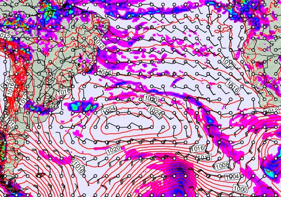 South Atlantic forecast chart for Sunday, March 29th, 2026 at 6:00 AM