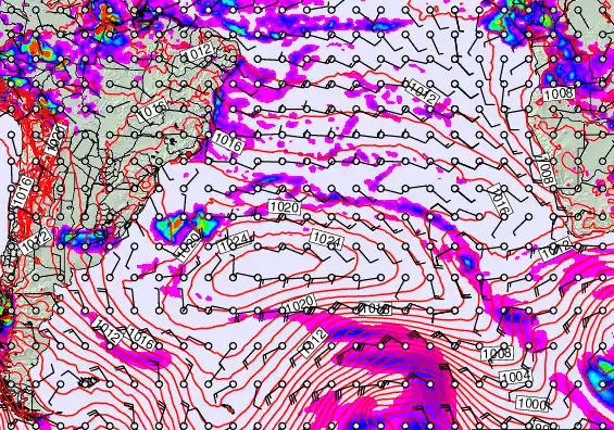 South Atlantic forecast chart for Sunday, March 29th, 2026 at 12:00 PM