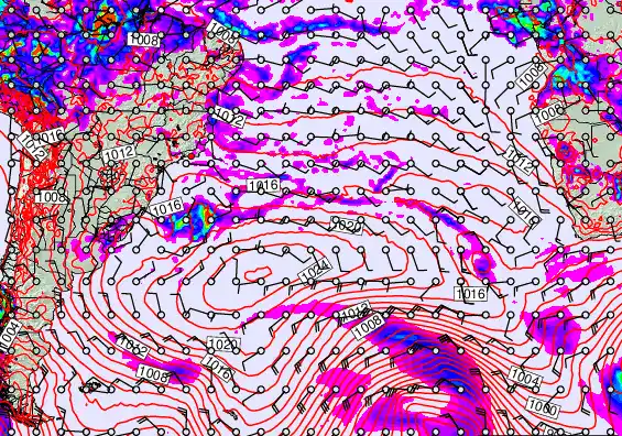 South Atlantic forecast chart for Sunday, March 29th, 2026 at 6:00 PM