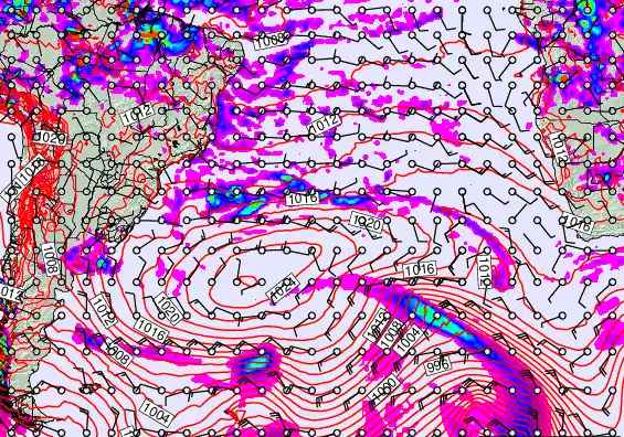South Atlantic forecast chart for Monday, March 30th, 2026 at 6:00 AM