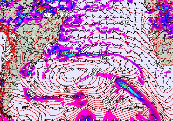 South Atlantic forecast chart for Monday, March 30th, 2026 at 12:00 PM