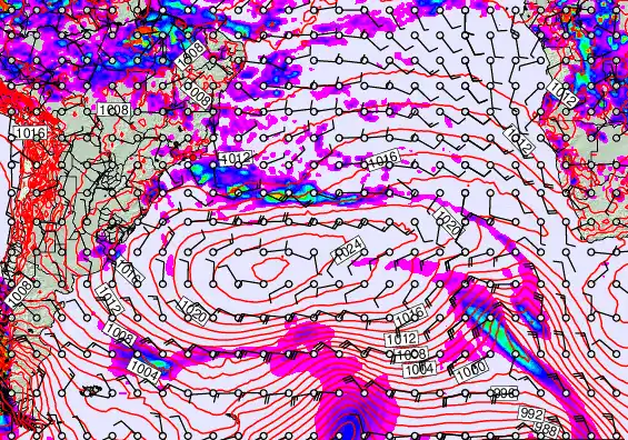 South Atlantic forecast chart for Monday, March 30th, 2026 at 6:00 PM