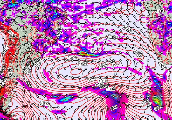 South Atlantic forecast chart for Tuesday, March 31st, 2026 at 6:00 AM