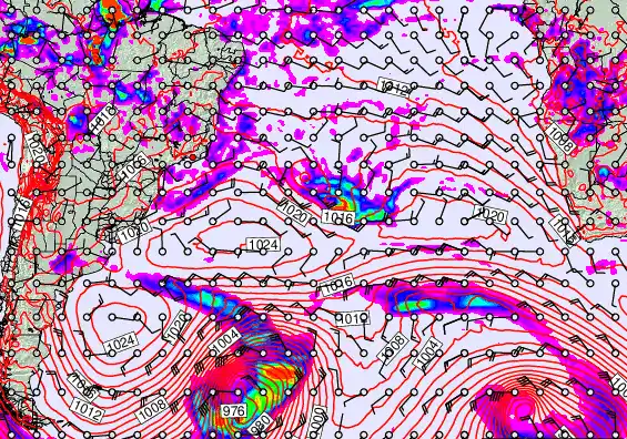 South Atlantic forecast chart for Wednesday, April 1st, 2026 at 12:00 PM