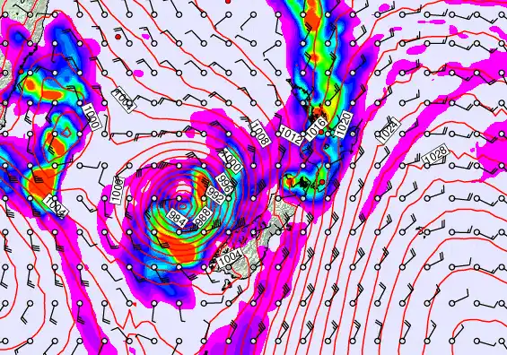 New Zealand forecast chart for Thursday, March 26th, 2026 at 6:00 PM