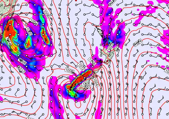 New Zealand forecast chart for Friday, March 27th, 2026 at 12:00 PM