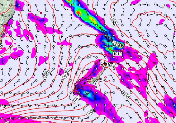 New Zealand forecast chart for Monday, March 30th, 2026 at 12:00 AM