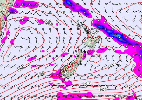 New Zealand forecast chart for Tuesday, March 31st, 2026 at 6:00 AM