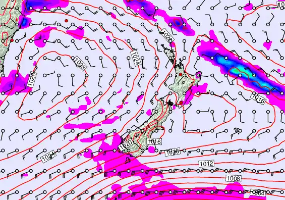 New Zealand forecast chart for Tuesday, March 31st, 2026 at 12:00 PM