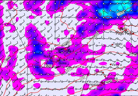 Fiji Islands forecast chart for Tuesday, March 24th, 2026 at 6:00 AM