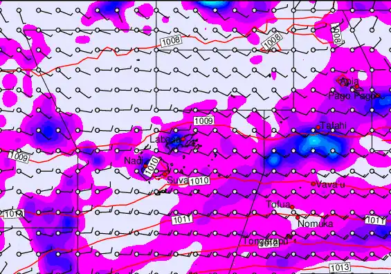 Fiji Islands forecast chart for Wednesday, March 25th, 2026 at 6:00 AM