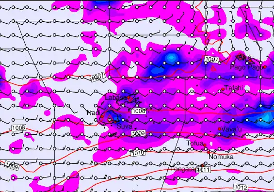 Fiji Islands forecast chart for Thursday, March 26th, 2026 at 6:00 AM