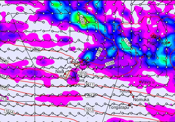 Fiji Islands forecast chart for Tuesday, March 31st, 2026 at 12:00 AM
