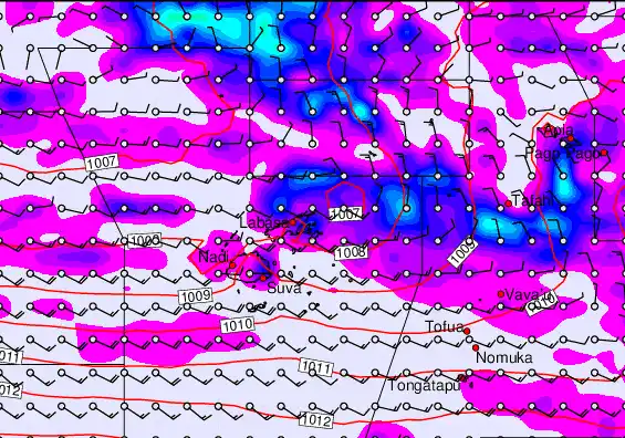 Fiji Islands forecast chart for Tuesday, March 31st, 2026 at 6:00 AM