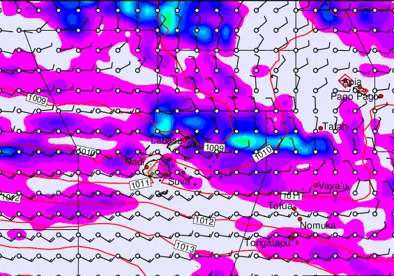 Fiji Islands forecast chart for Tuesday, March 31st, 2026 at 12:00 PM