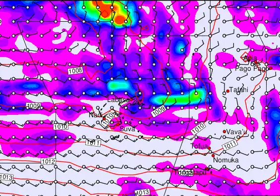 Fiji Islands forecast chart for Tuesday, March 31st, 2026 at 6:00 PM