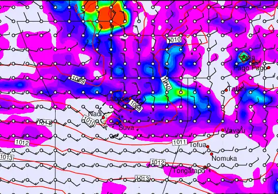 Fiji Islands forecast chart for Wednesday, April 1st, 2026 at 12:00 AM