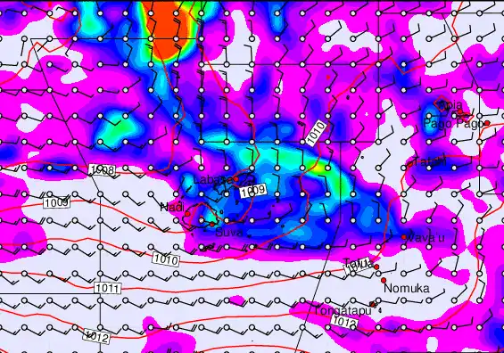 Fiji Islands forecast chart for Wednesday, April 1st, 2026 at 6:00 AM