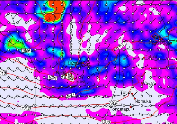 Fiji Islands forecast chart for Wednesday, April 1st, 2026 at 6:00 PM