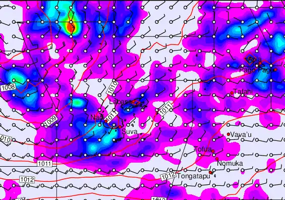 Fiji Islands forecast chart for Thursday, April 2nd, 2026 at 6:00 AM