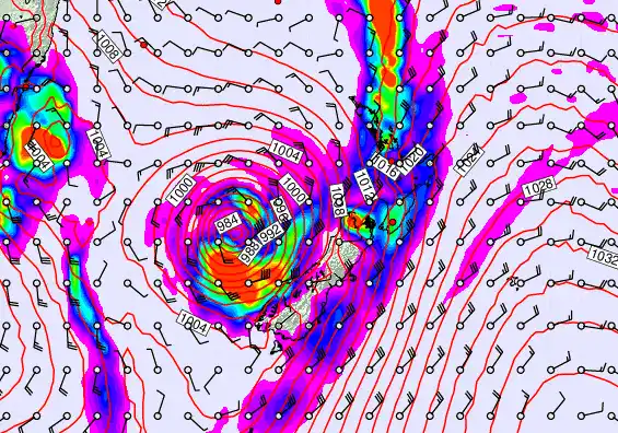 New Zealand forecast chart for Thursday, March 26th, 2026 at 12:00 PM