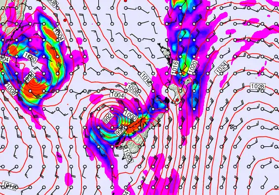 New Zealand forecast chart for Friday, March 27th, 2026 at 12:00 AM