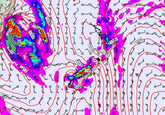 New Zealand forecast chart for Friday, March 27th, 2026 at 12:00 PM