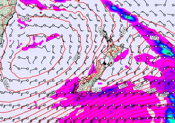 New Zealand forecast chart for Tuesday, March 31st, 2026 at 12:00 AM