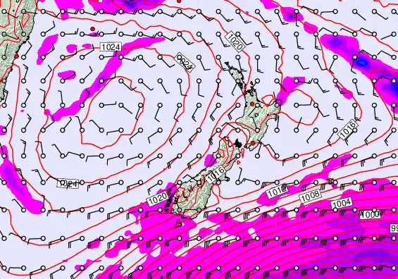 New Zealand forecast chart for Tuesday, March 31st, 2026 at 12:00 PM