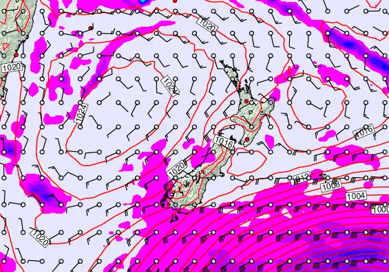 New Zealand forecast chart for Tuesday, March 31st, 2026 at 6:00 PM