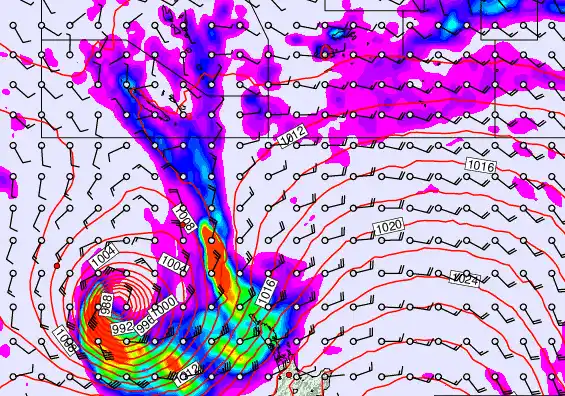 New Zealand to Fiji forecast chart for Wednesday, March 25th, 2026 at 6:00 AM