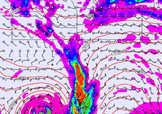 New Zealand to Fiji forecast chart for Thursday, March 26th, 2026 at 6:00 AM