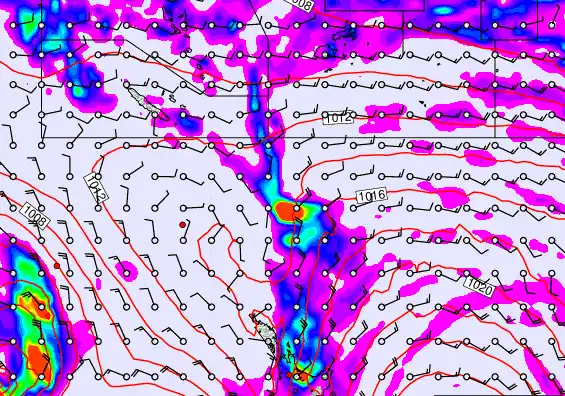 New Zealand to Fiji forecast chart for Friday, March 27th, 2026 at 12:00 AM