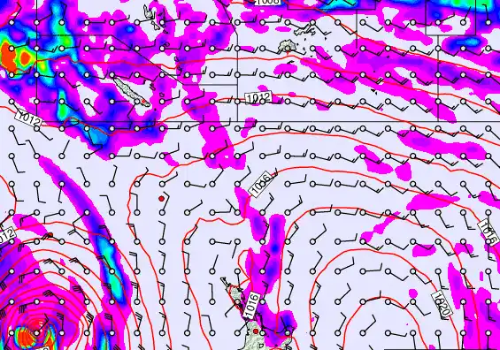 New Zealand to Fiji forecast chart for Saturday, March 28th, 2026 at 12:00 AM