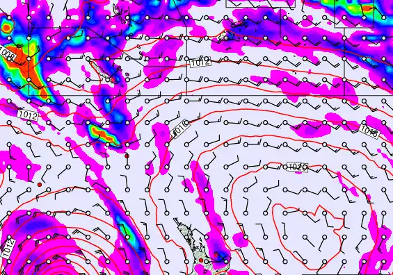 New Zealand to Fiji forecast chart for Saturday, March 28th, 2026 at 6:00 PM
