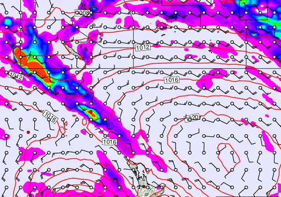 New Zealand to Fiji forecast chart for Sunday, March 29th, 2026 at 6:00 AM