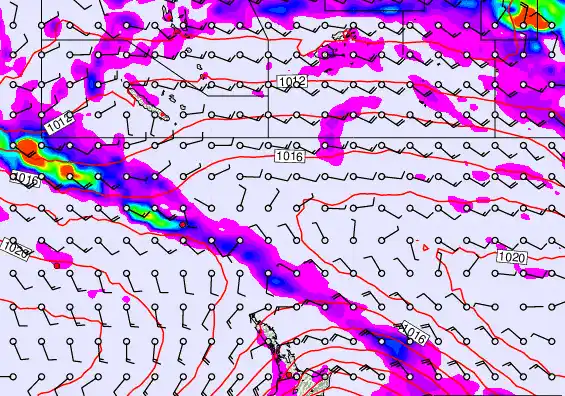 New Zealand to Fiji forecast chart for Monday, March 30th, 2026 at 6:00 AM